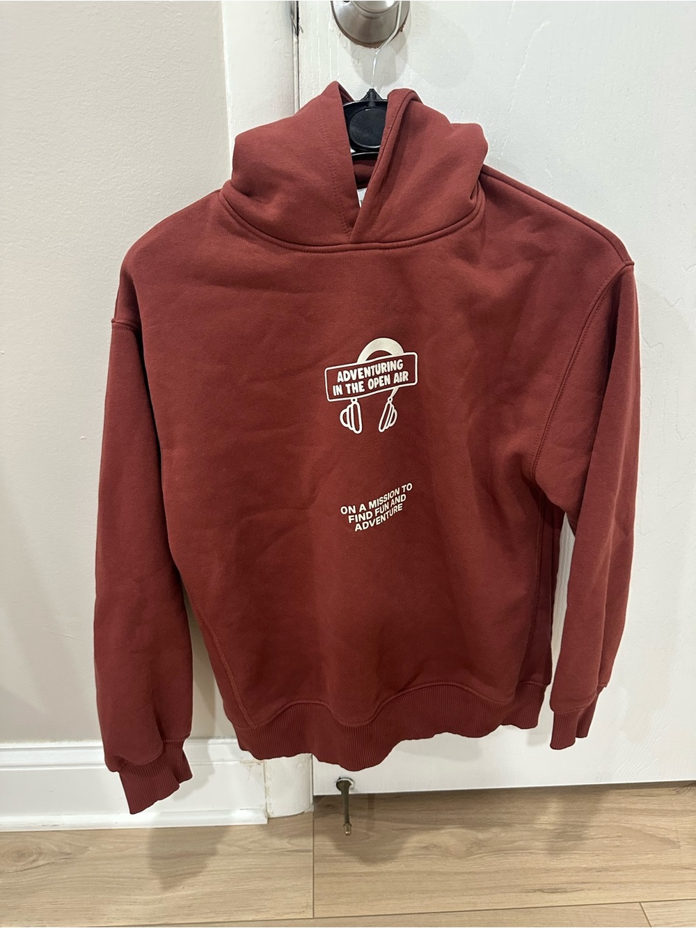 Zara Rust Red Graphic Hoodie